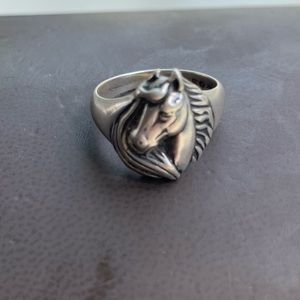 Sterling silver horse ring